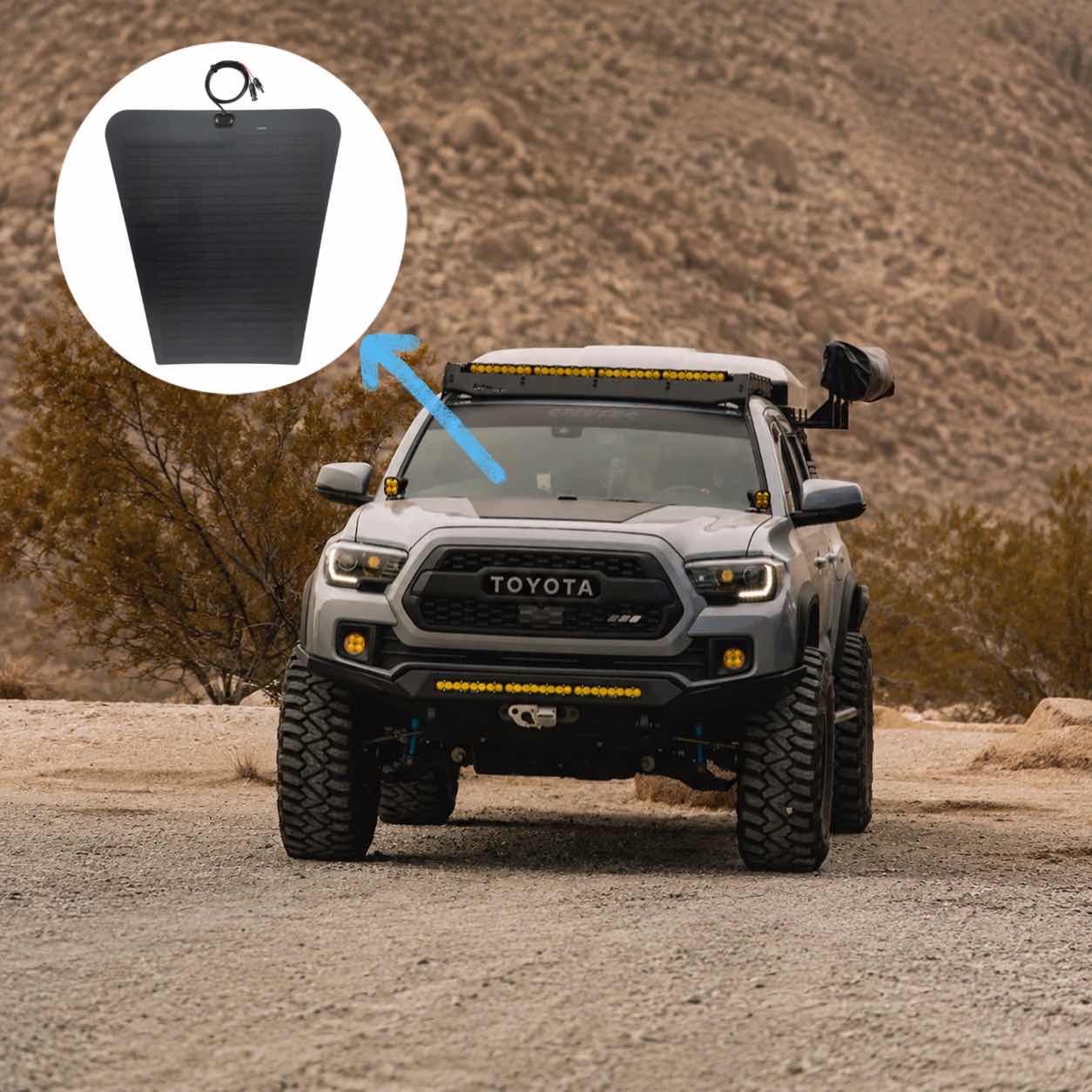 Toyota Tacoma hood solar panel
